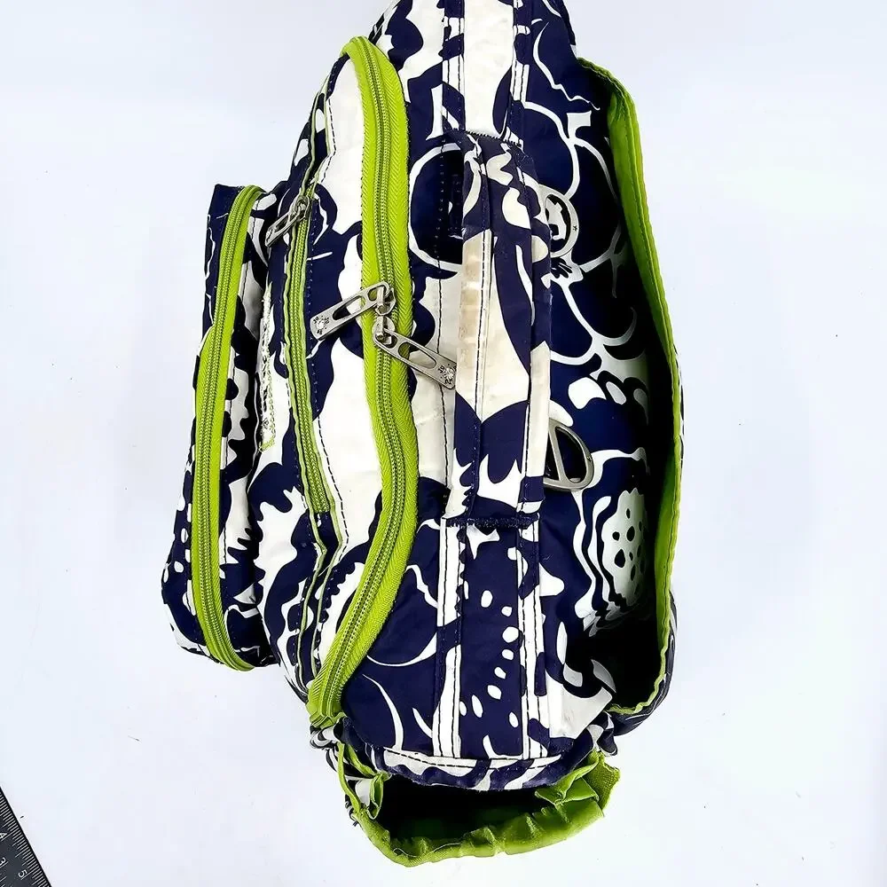 JuJuBe BFF Floral Diaper Bag & Pad Cobalt Blossoms Blue White Rare Discontinued
